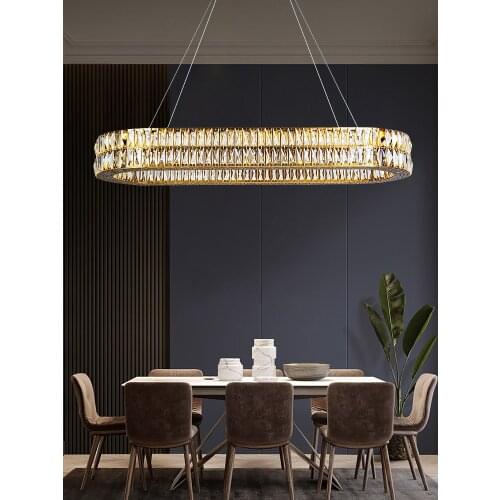 Postmodern Crystal Luxury Chandelier Restaurant Living Room Creative Villa Fixtures Personality Hotel Bar Simple Hanging Lights