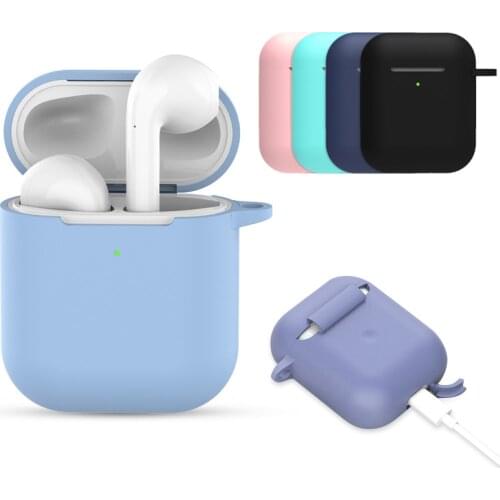 Silicone Earphone Cases For Airpods 2nd Wireless Earphone Cover Protective Case For Apple Airpods2 Air Pods 2 Case With Hook