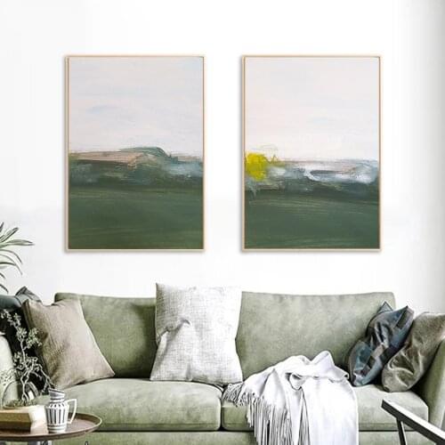 Modern Abstract Green Printing Oil Art Canvas Paintings Scene Wall Art Pictures Posters and Prints Living Room Home Decor