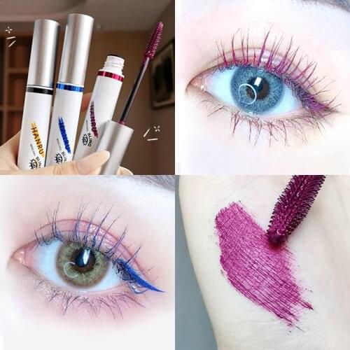 HANRU 4 Colors Mascara Thick Waterproof Long lasting Curling Mascara Without Smudging Halloween Makeup TSLM1