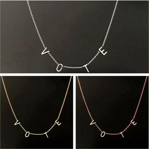 Unift Former First Lady Of The United States Michelle Obama Wears The Same VOTE Necklace 2020 Popular Jewelry Freedom Equality