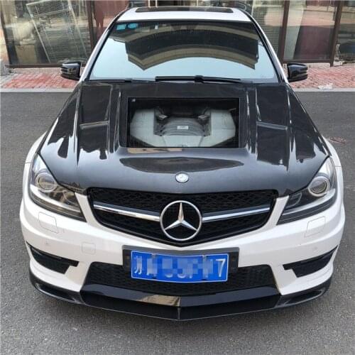 Suit For W204 C200 C300 C63 Surround Blade Carbon Fiber Lip Rear Spoiler Front Shovel