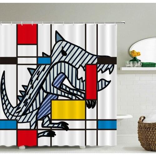 Geometric patterns Shower Curtain Bathroom Waterproof Polyester Fabric 3D Printing Curtains for bathroom shower