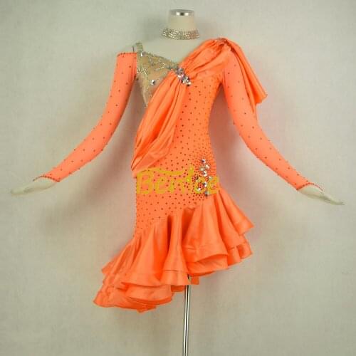 Free Shipping Latin Dance Skirt For Women Professional Sumba Dancing Skirt Adult Rumba QiaQia Latin Dress Latin Performances Dre