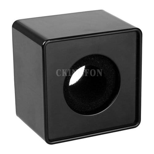 100PCS 40mm ABS Injection Molding Square Portable Cube Shaped Interview Mic Microphone Logo Flag Dark Box