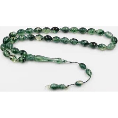 Green Resin Tasbih 33 Prayer Beads high quality Resin Mistaka misbaha Mans Islam Brand bracelet Muslim gift rosary