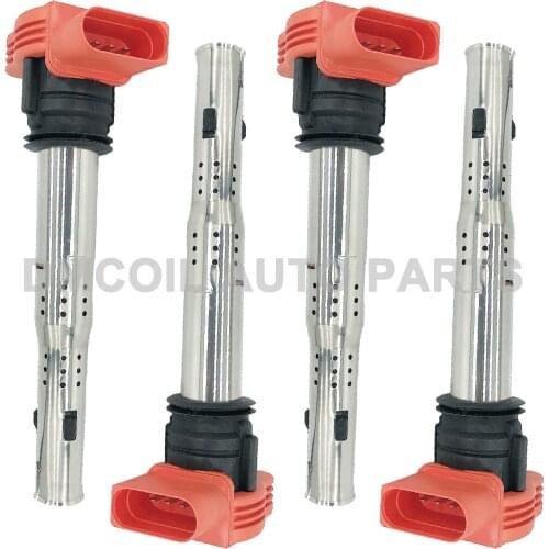 4 PC ORIGINAL QUALITY FOR V-W A-UDI IGNITION COIL T-OUAREG A4 A6 A7 A8 R8 Q7 2.8FSI 3.0TFSI 3.2FSI 06E 905 115 E / 06E 905 115 E