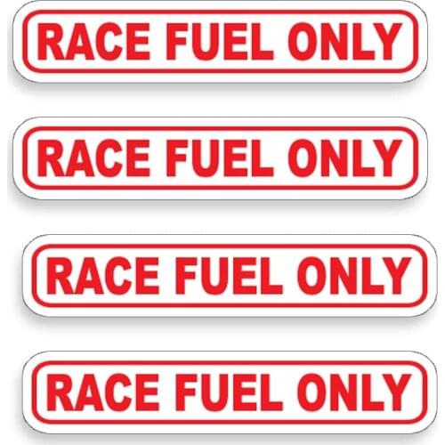 4x Car Styling RACE FUEL ONLY Sticker Vinyl Decal Label for Gas Tank Door Container Jug