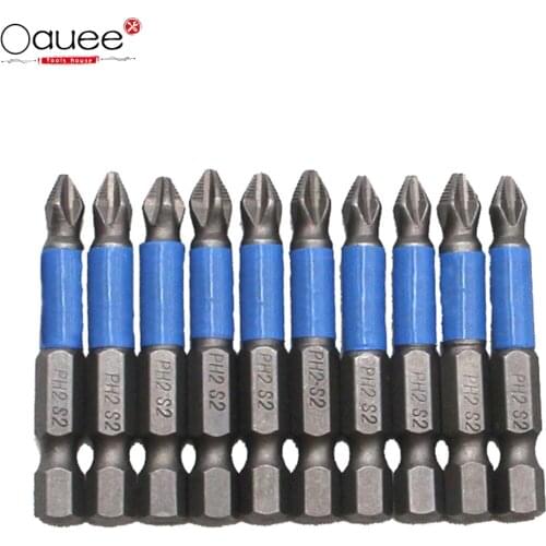 5/10Pcs 50mm PH2 Cross bit drill Head Screwdriver Bits Hand Tools Anti Slip Electric Hex Shank Magnetic Screwdriver Drill Bit