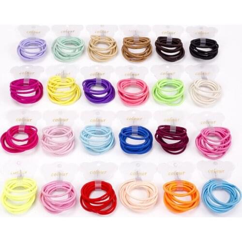 500pcs girl 2.5mm Elastic hair bands with card Ponytail Holders Accessories Women Rubber Bands Tie Gum hair ties FJ3302-1