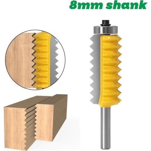 8mm Shank Raised panel V joint Bits Finger Joint Glue Milling Cutter for Wood Tenon Woodwork Cone Tenon Milling Tenoning Machine