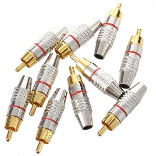 Adapter Audio Coaxial Cable Connector RCA Plug seamless 10 pcs