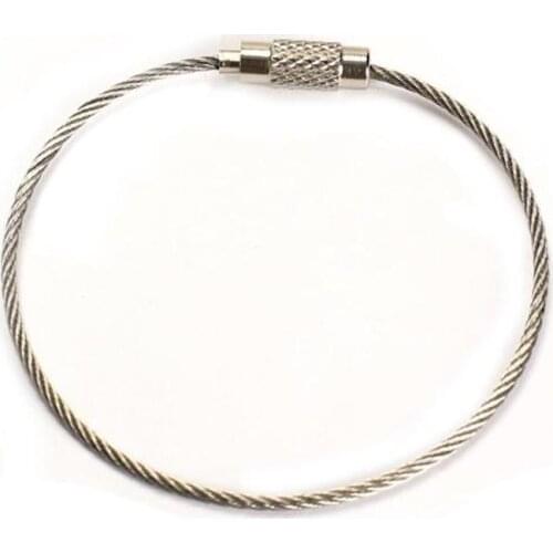 5/10/20pcs/lot Wire Rope Key Chain Stainless Steel Practical Wire Keychain Carabiner Cable Key Ring pendant Loop Outdoor Hiking