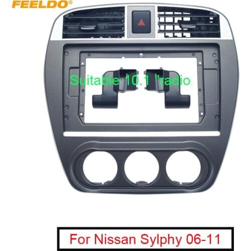 FEELDO Car 2DIN 10.1 Inch Big Screen Fascia Frame For Nissan Sylphy 06-11 Stereo Audio Dash Fitting Panel Frame Kit