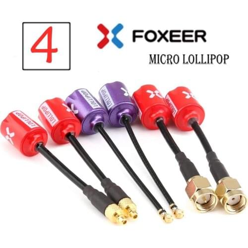 FOXEER FPV Antenna Lollipop V4 MMCX RHCP Antenna 5.8G 2.5dBi for RC Drone FPV Racing Quadcopeter Multicopter TX/RX (2pcs,Red)