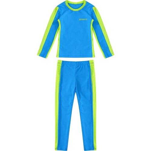 Girls Boys Unisex Yoga Set Sportswear Long Sleeves Stretchy T-shirt and Pants Set Running Gym Workout Clothes Kids Yoga Clothing