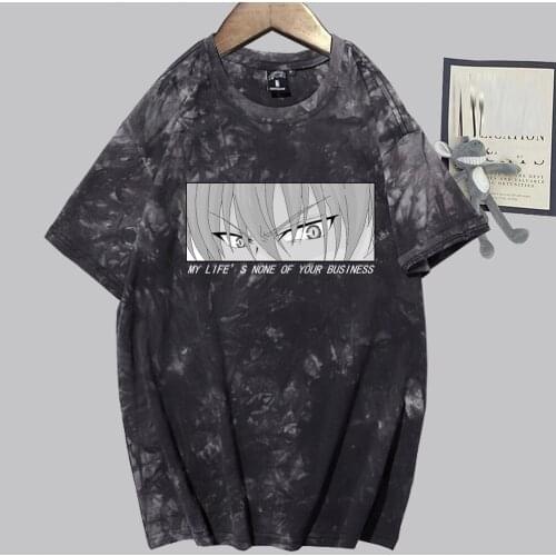 Anime Fruits Basket My Life Nones of Your Business Tshirt Anime Eyes Unisex Hip Hop Tees