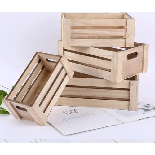 Creative Rectangular Wooden Desktop Storage Basket Desk Organizer Box Desktop Sundries Collection Arrangement Eco Home