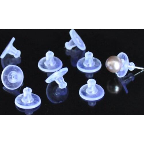 Hot Sales!!!! 100Pcs Transparent Silicone Ear Stud Earring Backings Stopper Jewelry Accessory