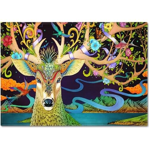 Cute Animal deer Carpet Kids Bedroom Play Area Rug Cartoon 3D Printed Childrens Crawl Floor Mat Colorful Child Rugs and Carpets
