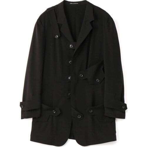Mens silk casual military uniform thin jacket suit