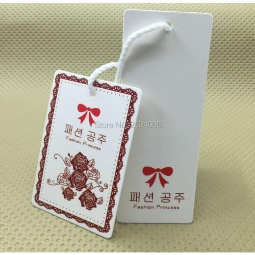 Customize clothing paper hang tag/garment tags printing/clothing printed labels/shape cutting tags/brand name/dress labels logo