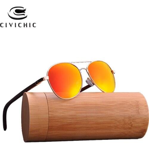 Chic Men Glasses Polarized Pilot Bamboo Sunglasses Gafas De Sol Hombre Hipster Wood Oculos Mirror Coated Driving Eyeglass XGX105