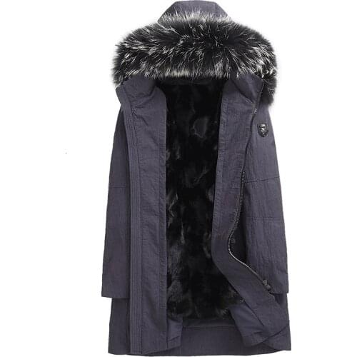 Real Fur Coat Mens Winter Jacket Real Fox Fur Liner Parka Men Raccoon Fur Collar Warm Jackets Plus Size F-B78049-YG MY1782