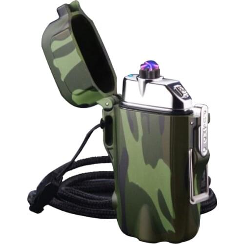 Personalized Fashion Models Outdoor Portable USB Dual Arc Electronic Waterproof Windproof Lighter