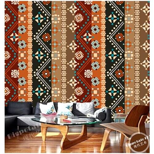 Custom 3D striped wallpaper, national wind patterns mural for living room bedroom TV backdrop waterproof papel de parede