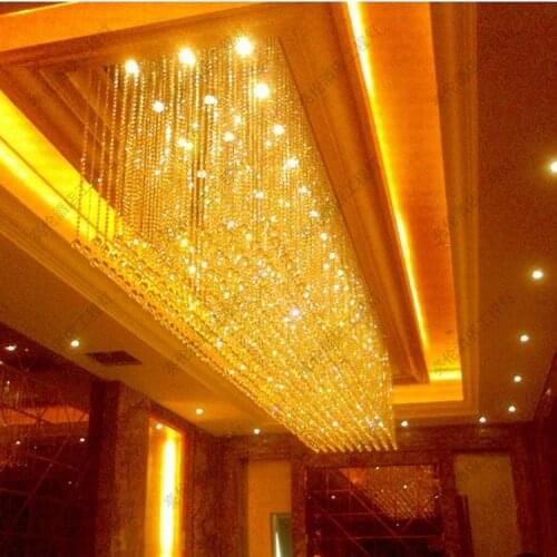 Aisle large duplex hotel engineering lights rectangular hall hall crystal lamps crystal engineering chandelier club lights