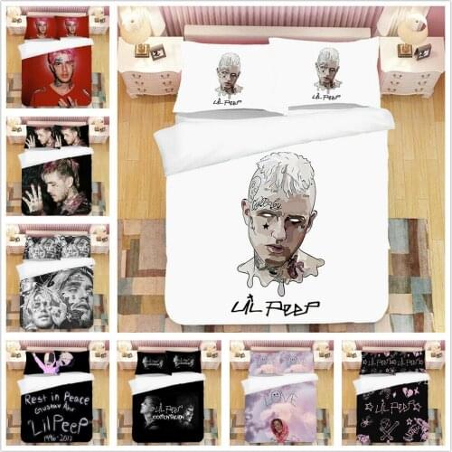 Rapper Lil Peep Home Textile Pillow Case 3D Bed Linen Duvet Covers Comforter Bedding Sets Bed Set Home Decor Bedding