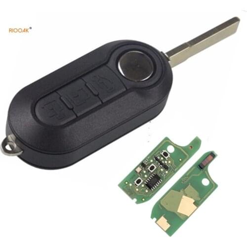 RIOOAK New smart key 3 button Remote Key 434mhz pcf7946 chip for Delphi BSI /M.Marelli BSI For FIAT 500 Panda car key