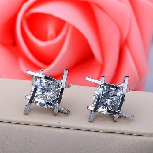 Earrings Jewelry European and American Trinkets Triangle Zircon Earrings Toe Square Zircon Eardrop Women Earrings Wholesale