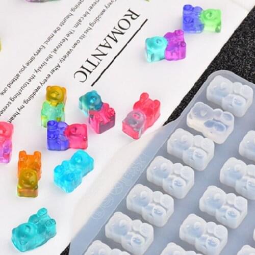 DIY Bear Sugar Silicone Jewelry UV Resin Epoxy Molds Jewelry Tools Dried Flower Craft Hand Made Jewelry Decoration