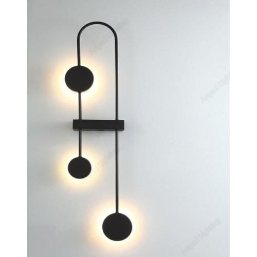 Nordic Gold Black Wall Light Led Bedroom Bedside Lamp Modern Wall Sconces Interior Lighting Background Decor Aisle Lamp 18W