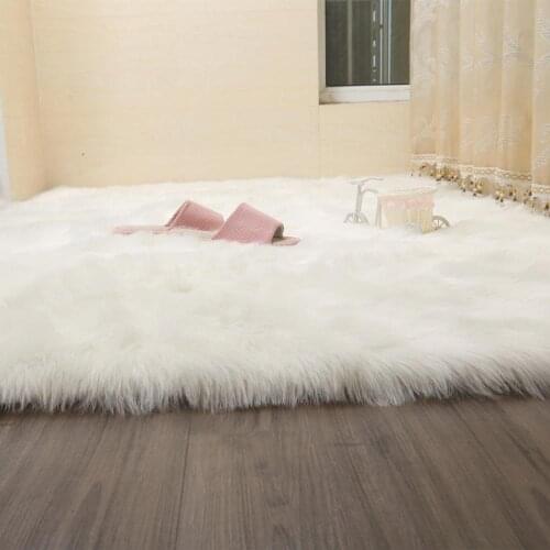 Thick plush Artificial wool carpet bed bedroom living room windows fur rug pad modern sofa soft rug tapetes customized