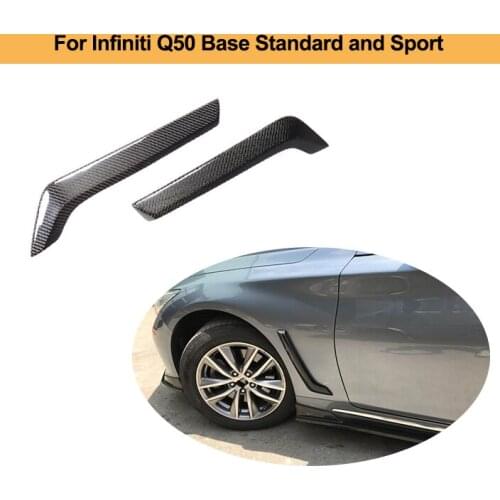 Carbon Fiber Car Door Fender Air Vent Trim for Infiniti Q50 Base Standard and Sport 2014 - 2019 Decorations Sticker Spoiler