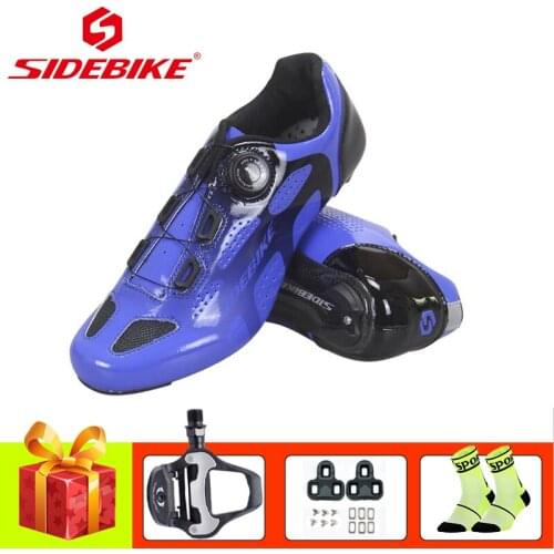 SIDEBIKE Pro Carbon Cycling Sneaker Add Pedals Sapatilha Ciclismo Breathable Self-locking Ultra-light Road Racing Bike Shoes