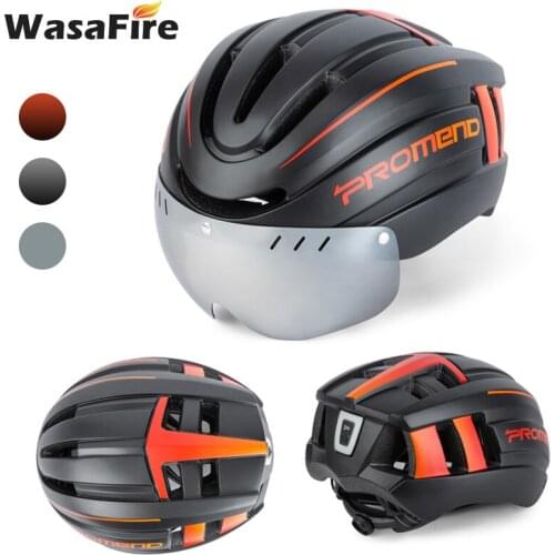 Cycling Helmet with Magnetic Goggles & USB Charging Taillight Ultralight Racing Bicycle Helmet Unisex Road Bike MTB Helmet