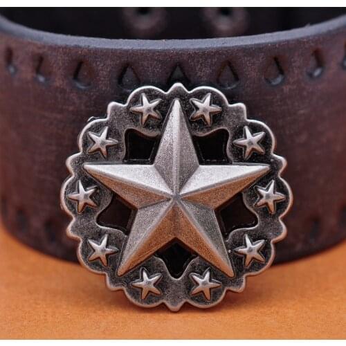 3.6X3.6CM 10pcs Punk Vintage Silver Western Texas Star Stud Rivet Leathercraft Saddle Conchos for leather rivet back