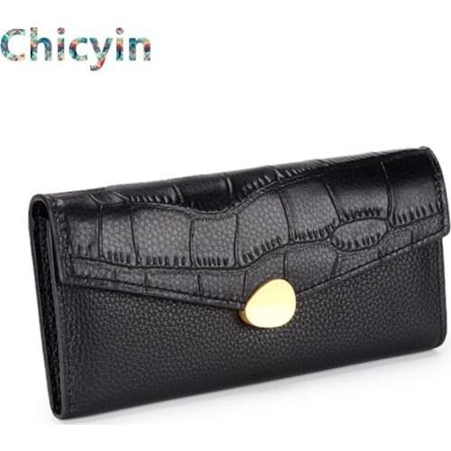 Crocodile Genuine Leather Women Long Purse Female Clutches Money Wallets Handbag Handy Passport walet for Cell Phone Card Holder