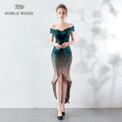 Prom dresses sexy sweetheart mermaid multicolor sequin Prom dress front short rear length in stock party dress