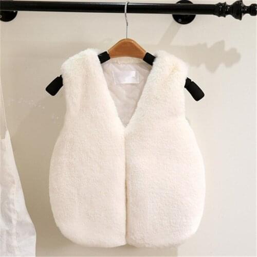Girls Faux Fur Vests 2019 Autumn/Winter Fashion Toddler Clothing Kids Outerwear Coat For Baby Girl 1-9 Years Waistcoat TX060
