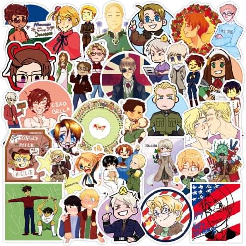 100PCS Axis Powers Anime Stickers Skateboard Fridge Guitar Laptop Motorcycle Luggage Classic Toy Graffiti Sticker Decal for Kid