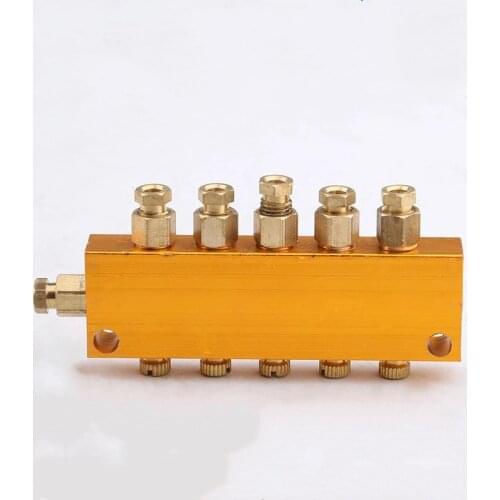 2 3 4 5 6 7 8 9 10 12 Way Adjustable Manifold Block Lube Oil Piston Distributor With Ferrule Fitting