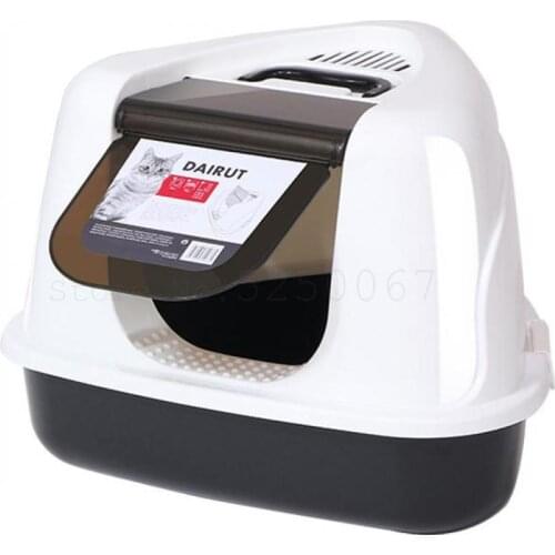 256 Cat Sandbox Triangle Fully Enclosed Provincial Space Cat Toilet Large Fat Cat Anti-splash Cat Sandbox