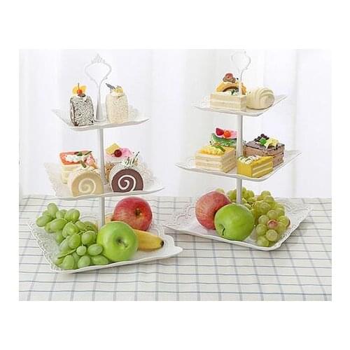 3-Tier Cake Stand European Style Pastry Cupcake Fruit Plate Serving Dessert Holder Wedding Party Display Tower Plate Home Decor