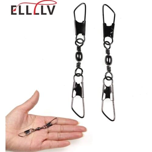 50pcs/20pcs Barrel Swivels With Double Safety Snaps Quick Change Pin Fishing Lure Hook Connector Fishing Common Accessories