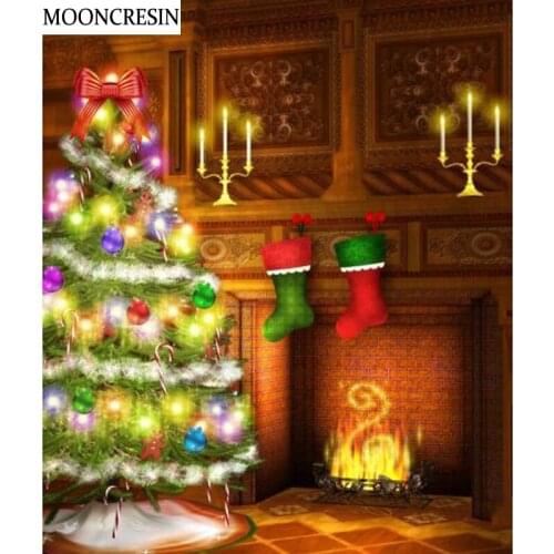 5D Diy Diamond Painting Full Mosaic Pictures Of Rhinestones 3D Diamond Embroidery Needlework Stickers Christmas Tree Decorations